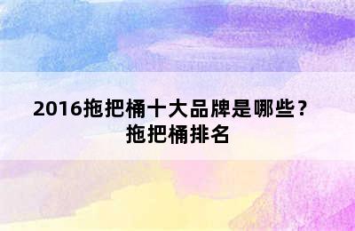 2016拖把桶十大品牌是哪些？ 拖把桶排名